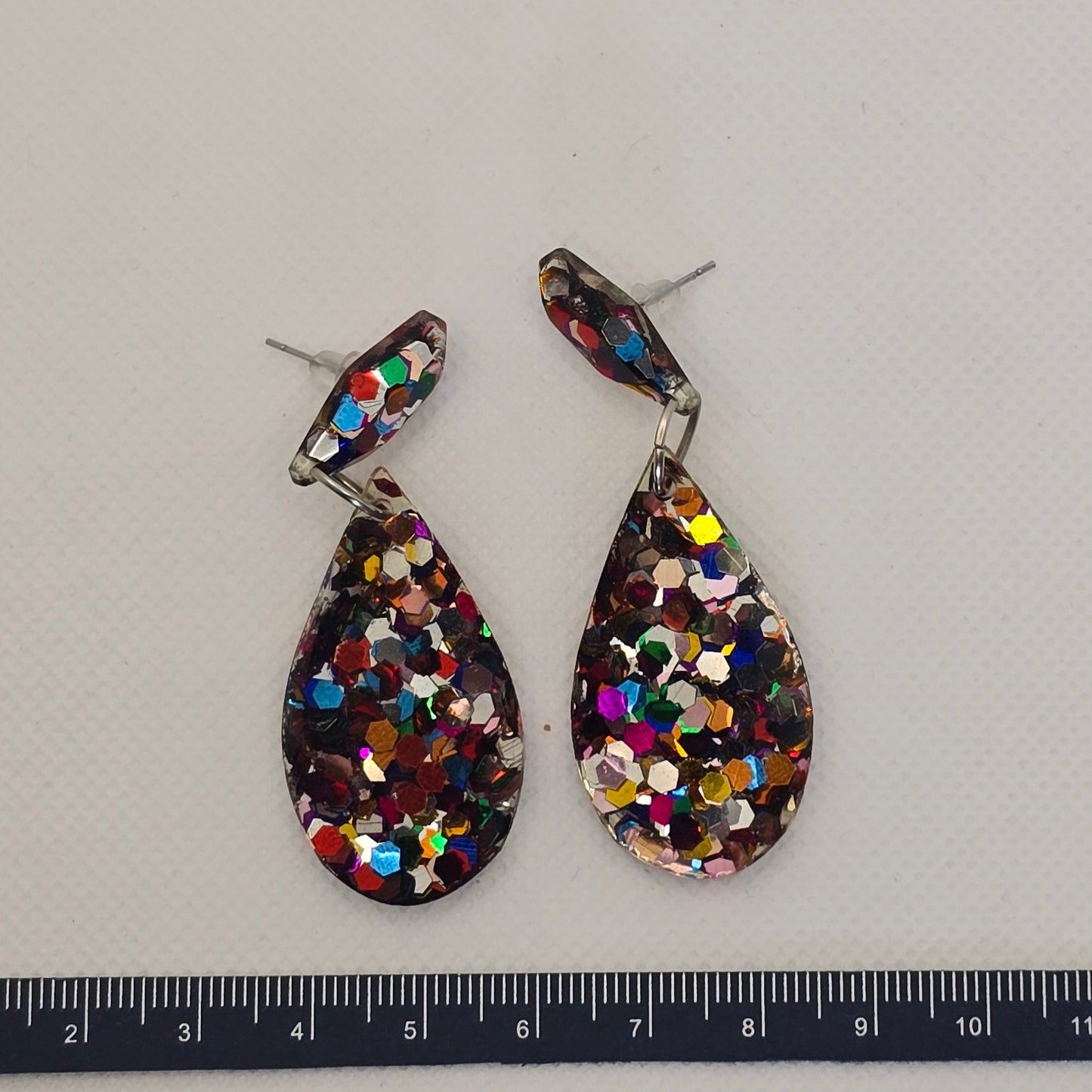 Chunky glitter teardrop earrings