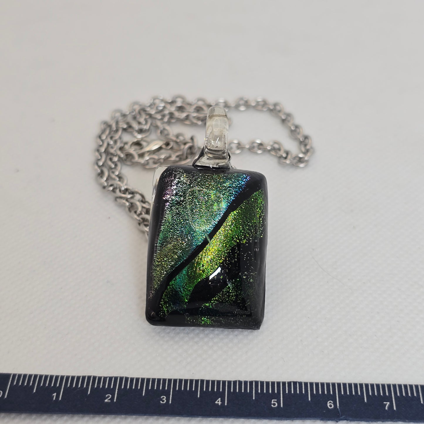 Dichroic glass pendant - rectangle