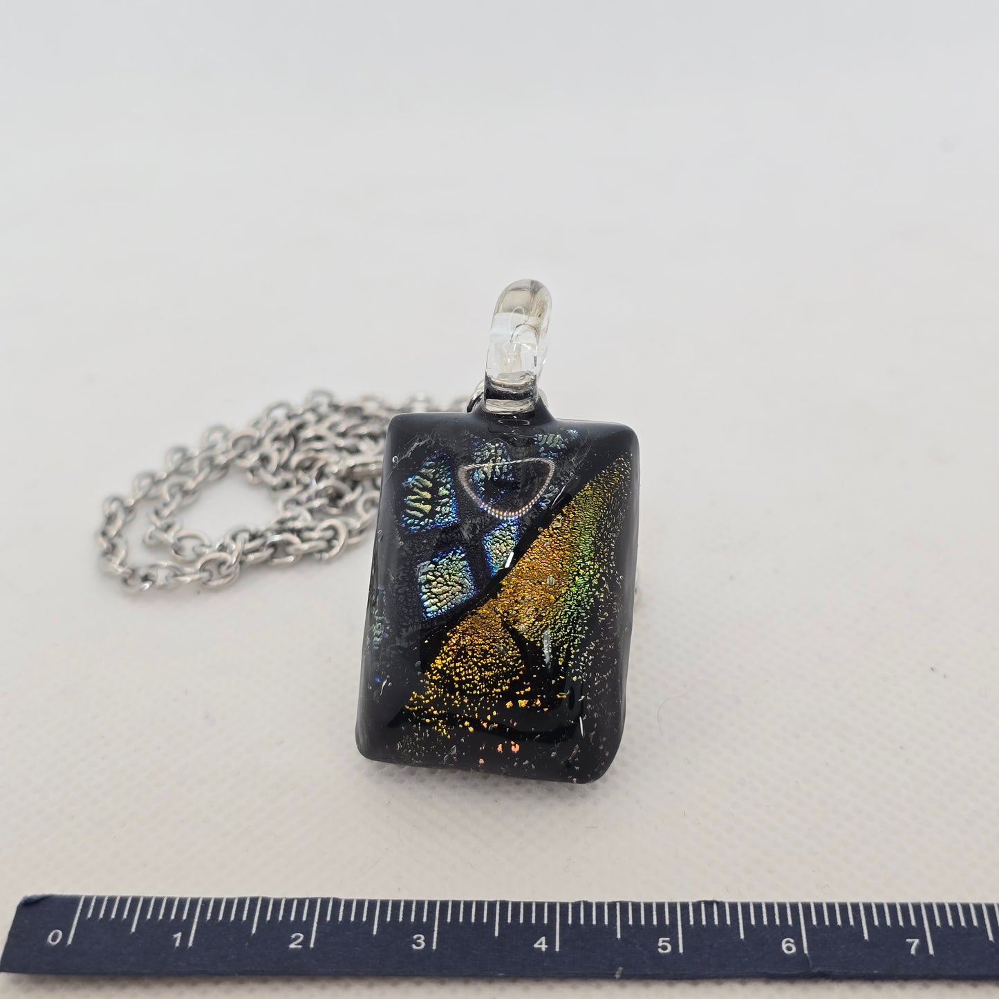 Dichroic glass pendant - rectangle