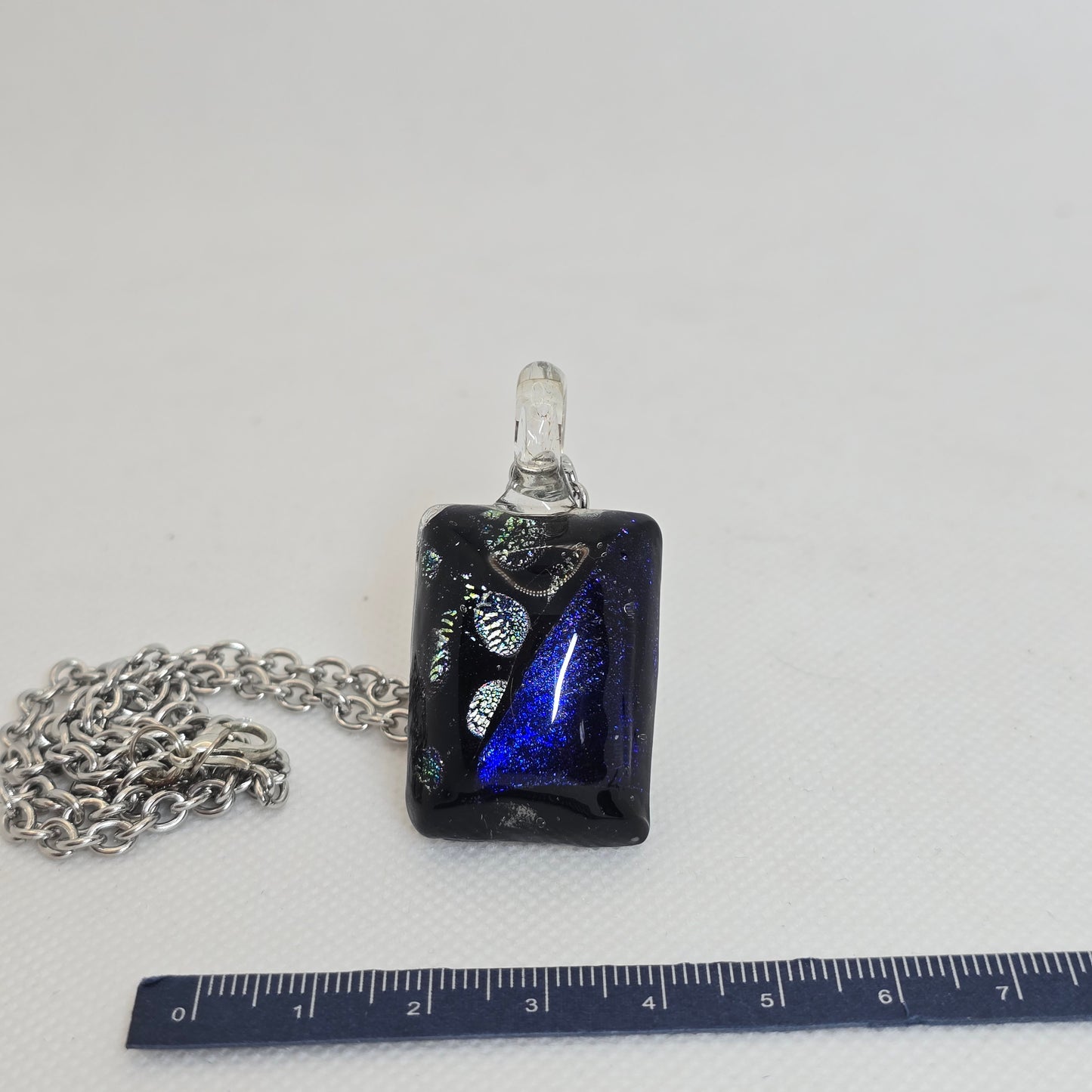 Dichroic glass pendant - rectangle