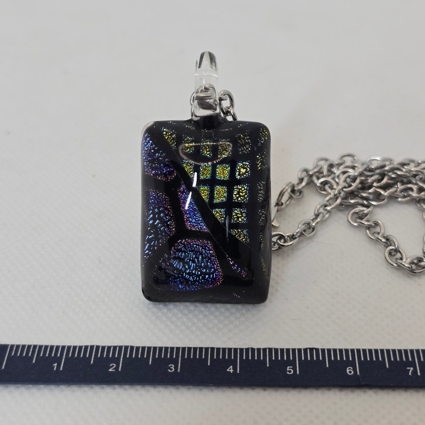 Dichroic glass pendant - rectangle