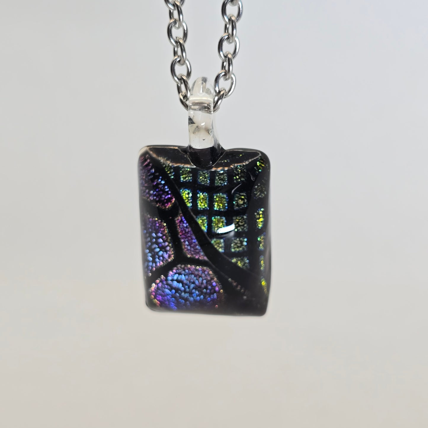 Dichroic glass pendant - rectangle
