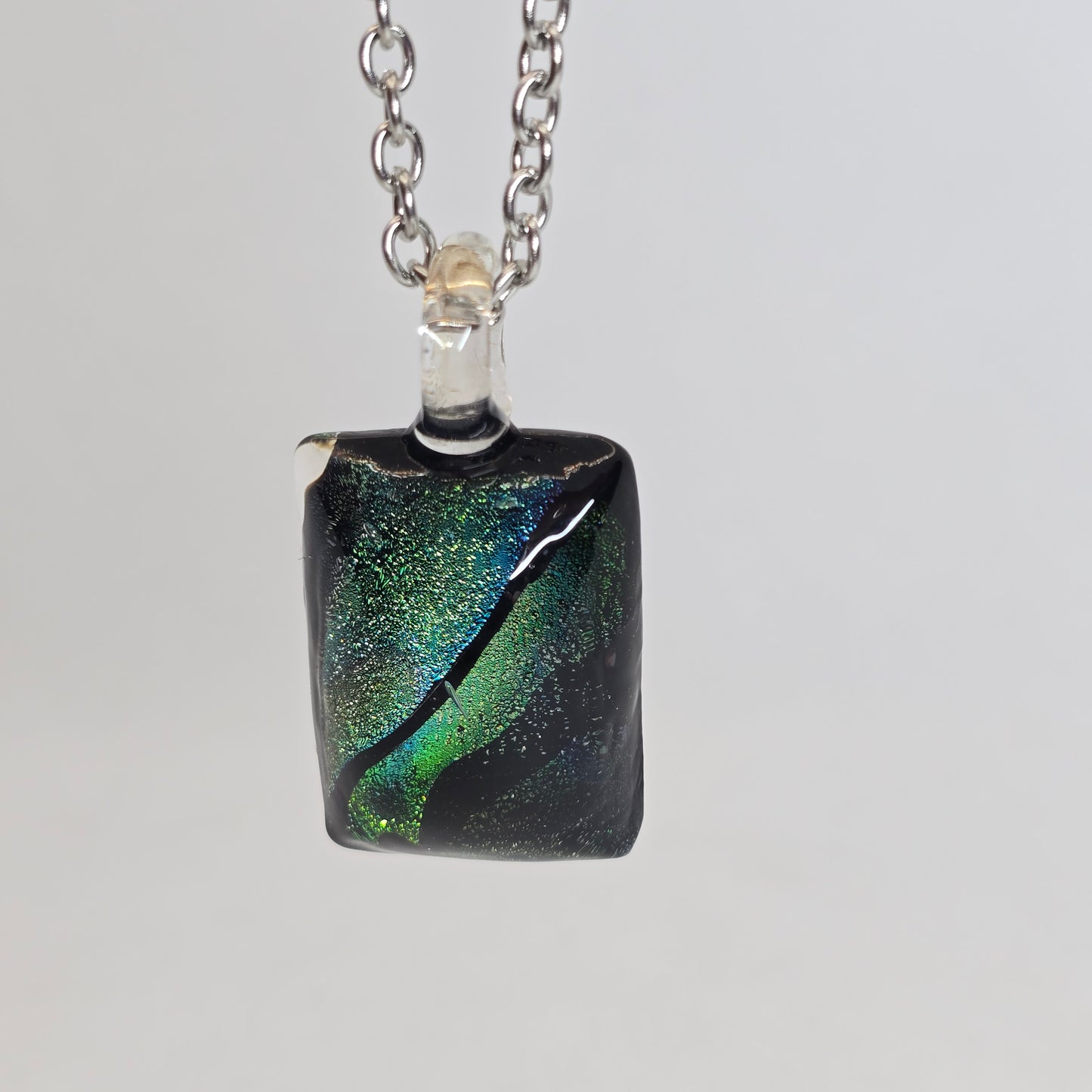 Dichroic glass pendant - rectangle