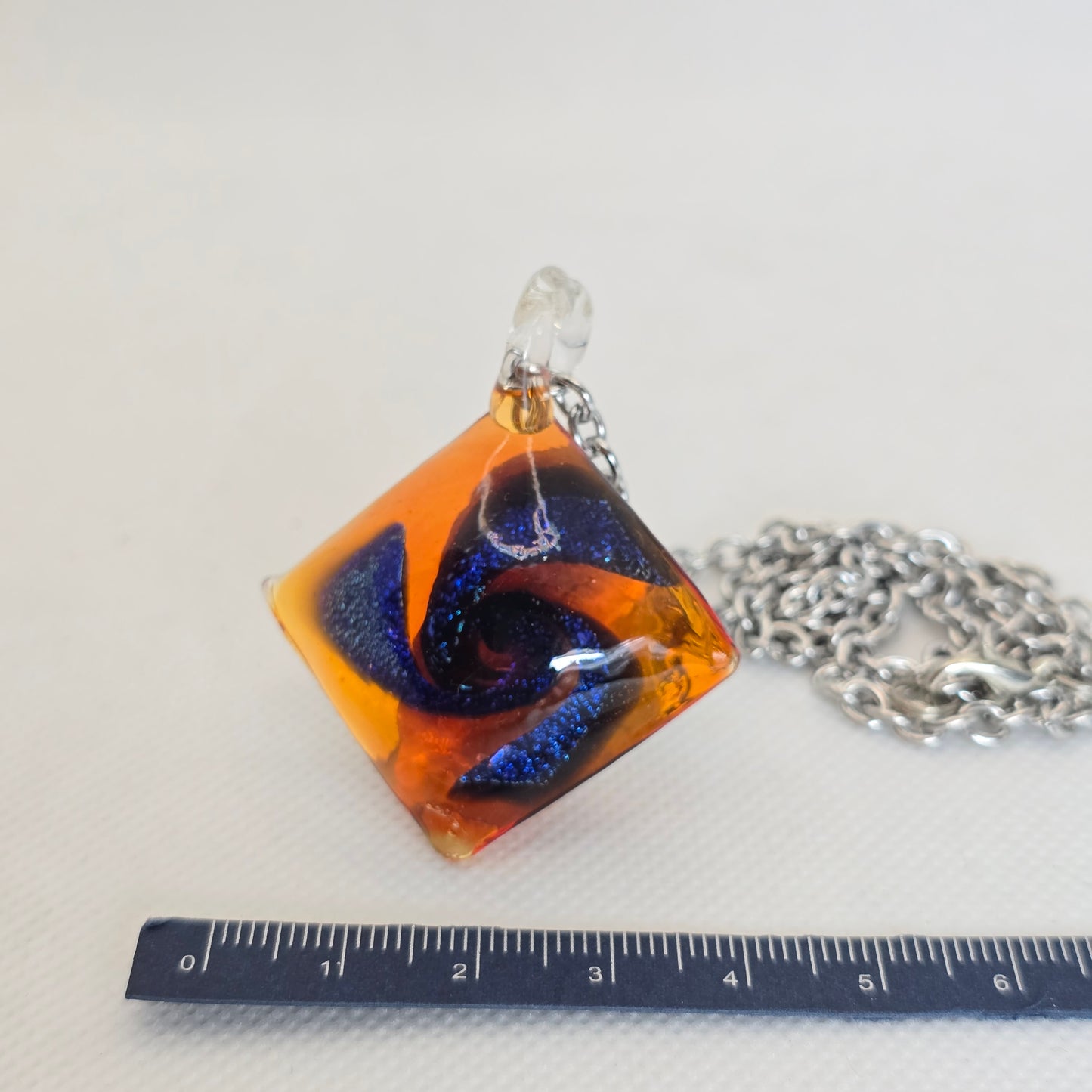 Dichroic glass pendant - square
