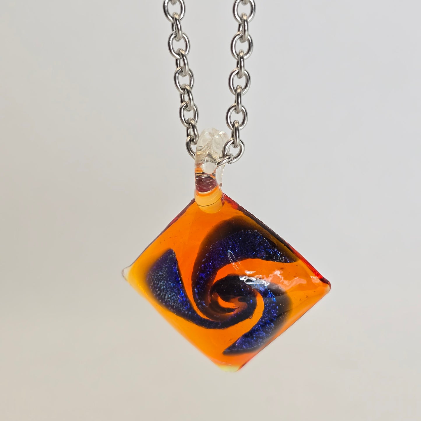 Dichroic glass pendant - square