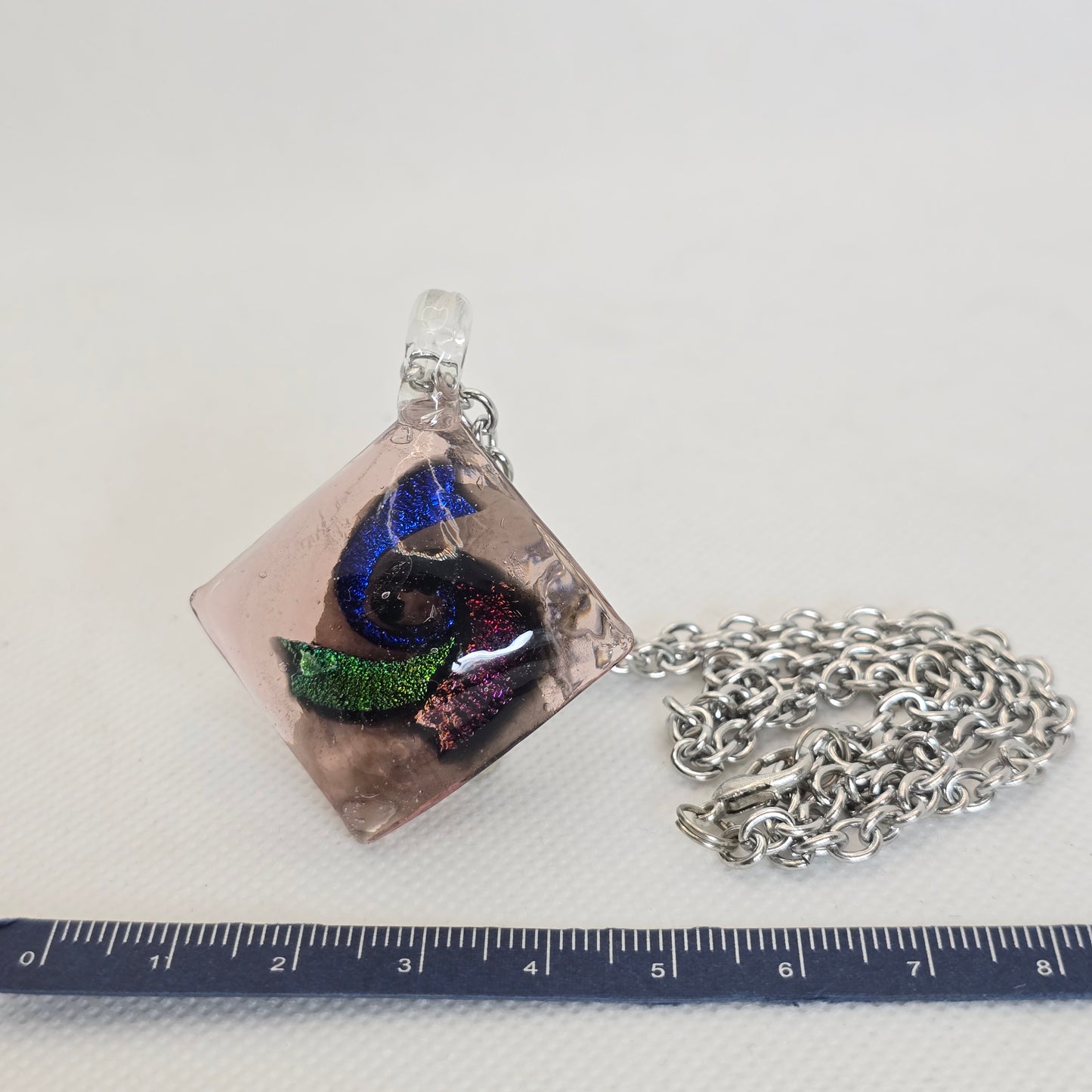 Dichroic glass pendant - square