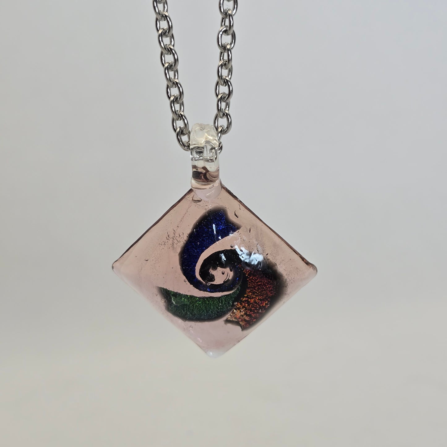 Dichroic glass pendant - square