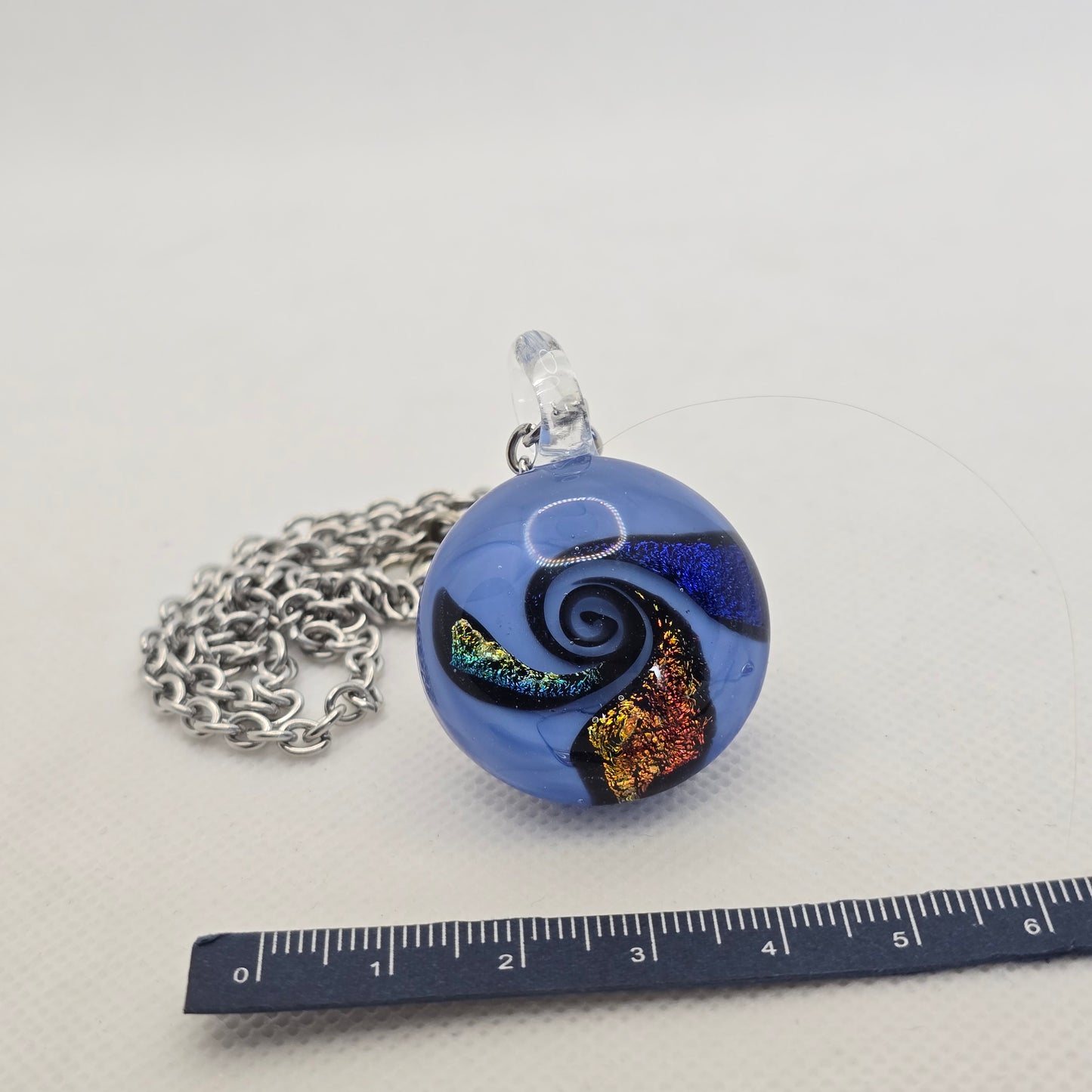 Dichroic glass pendant - round