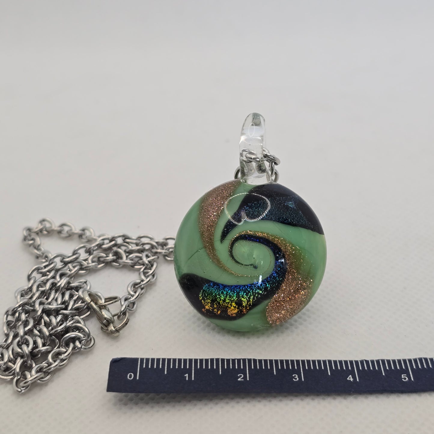 Dichroic glass pendant- round