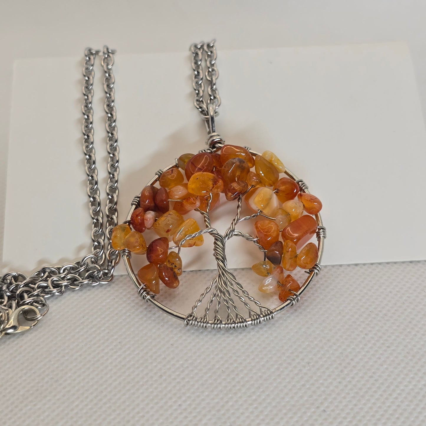 Tree of life pendant necklace - Carnelian