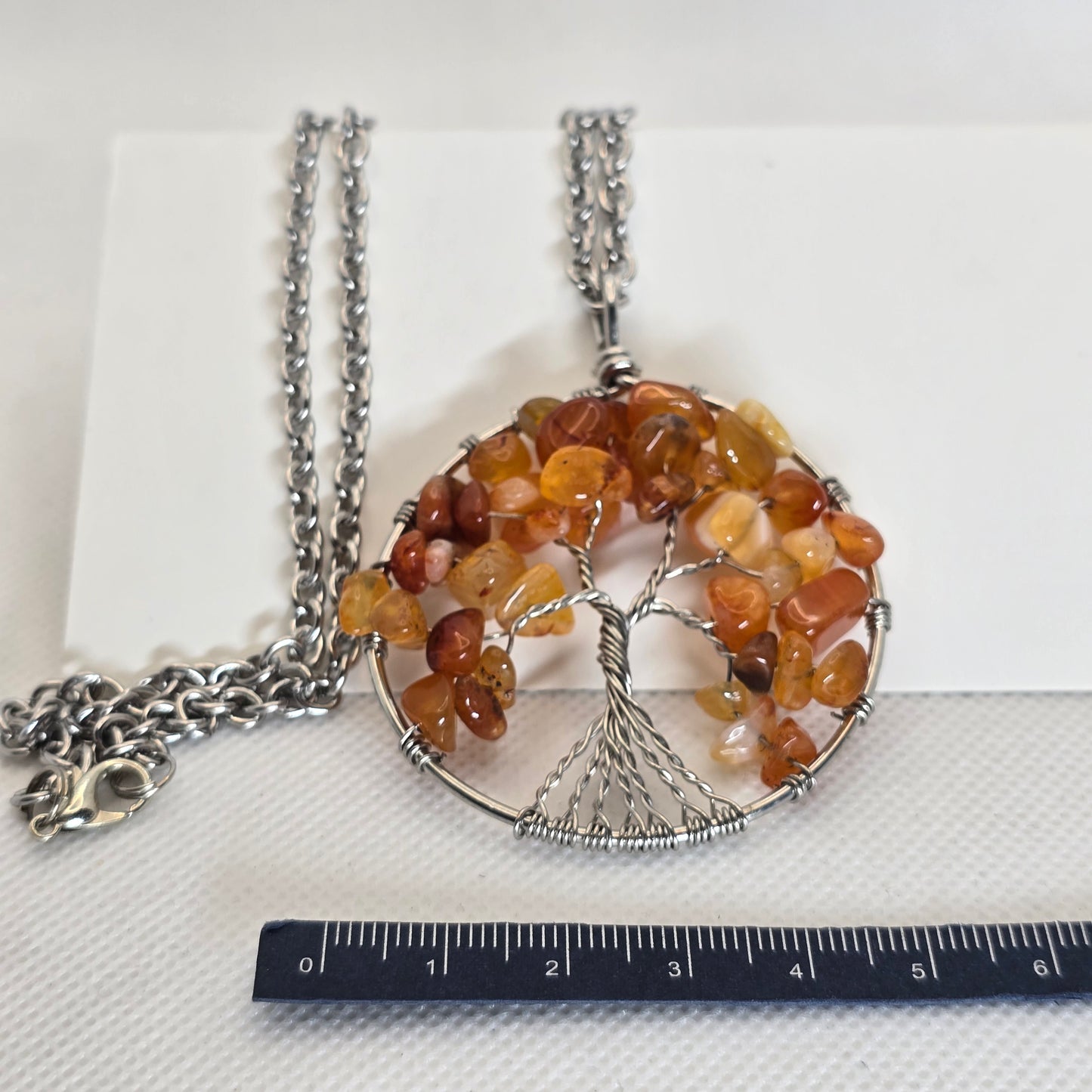 Tree of life pendant necklace - Carnelian