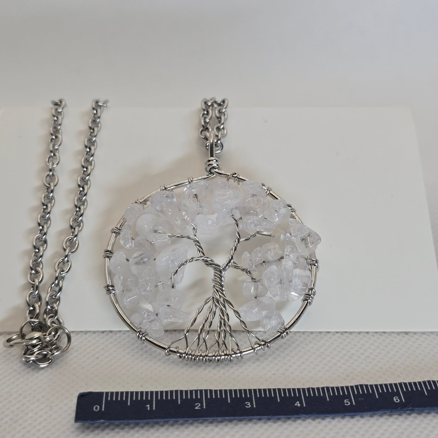 Tree of life pendant necklace - Clear Quartz