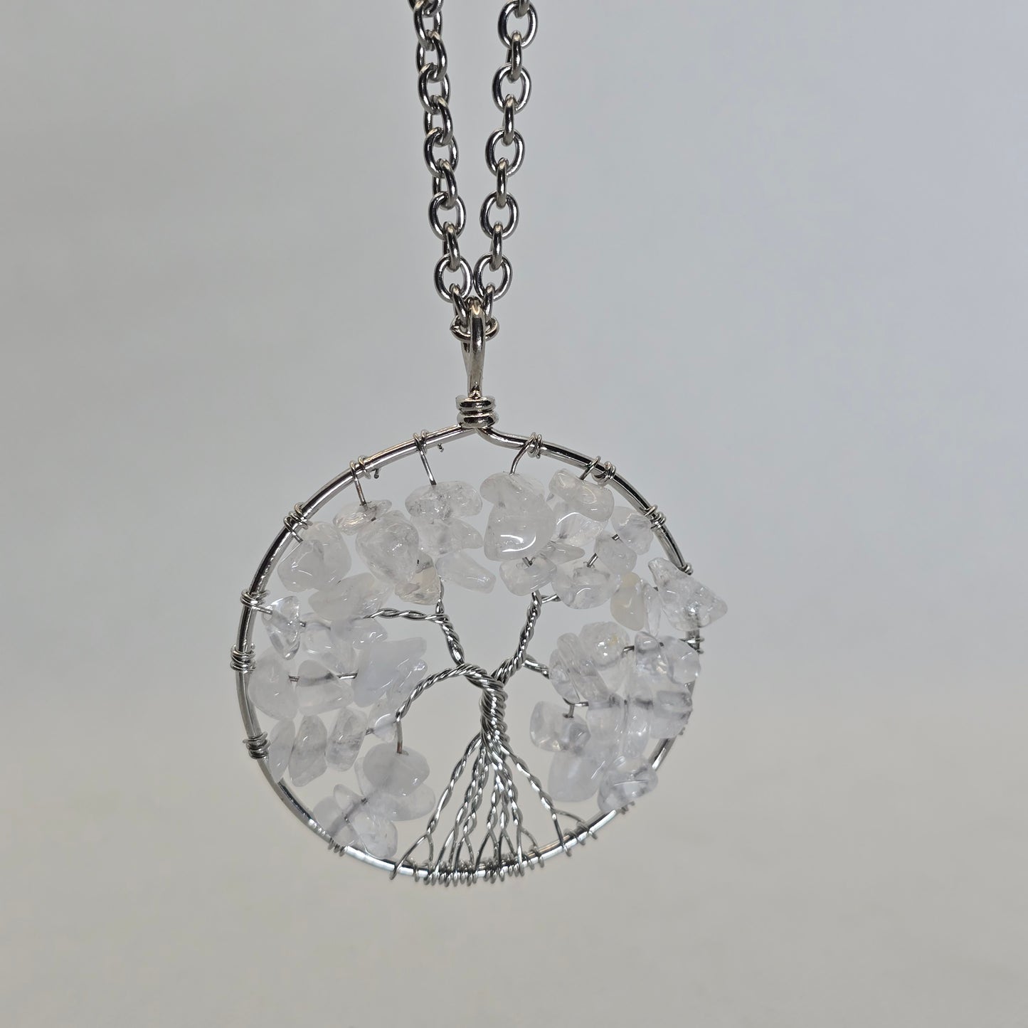 Tree of life pendant necklace - Clear Quartz