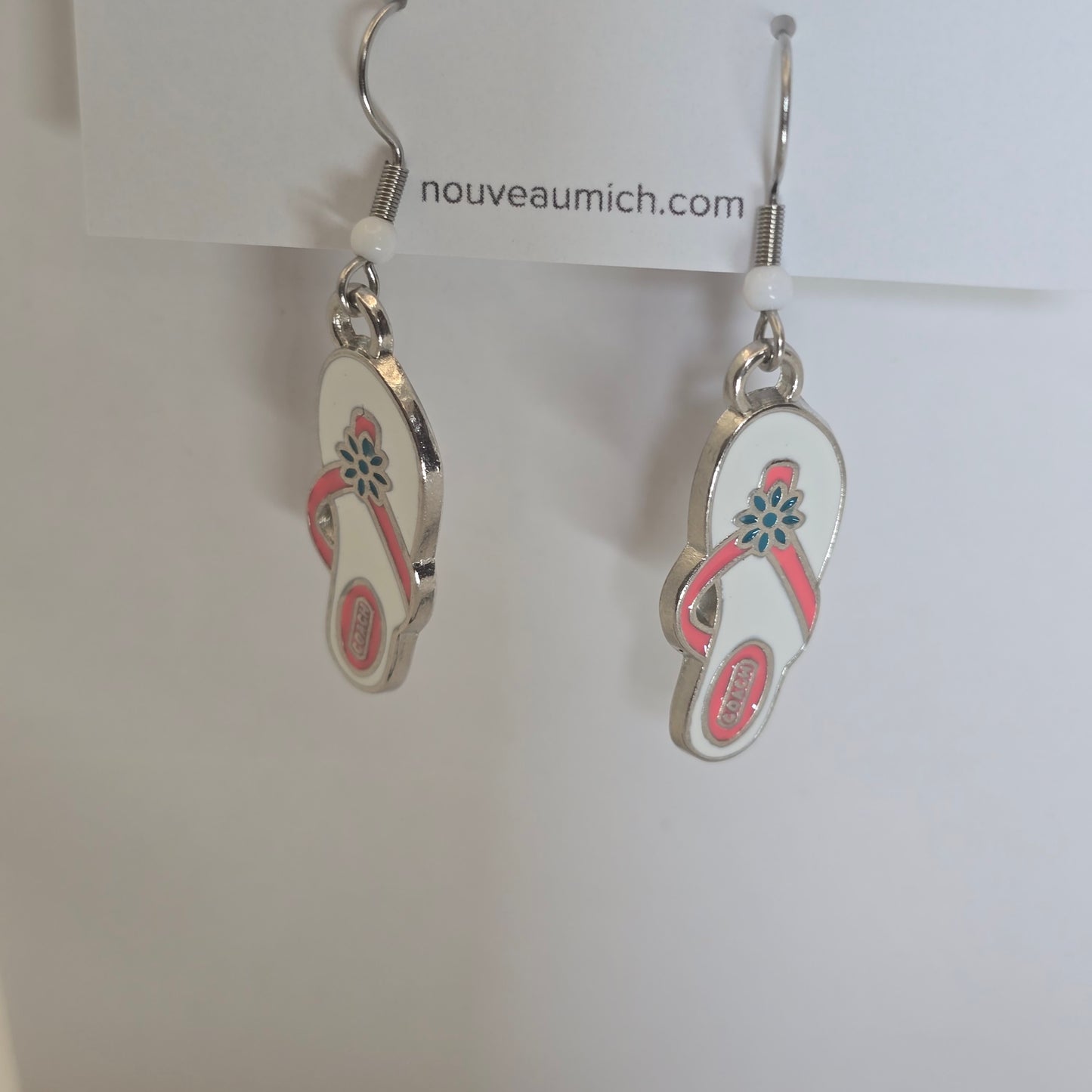 Earrings: summer sandals, enamelled - various colours