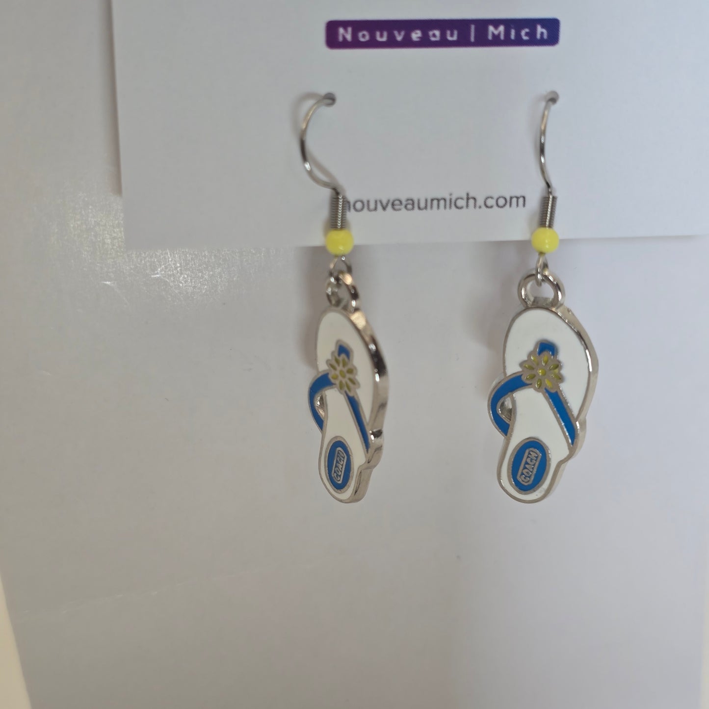 Earrings: summer sandals, enamelled - various colours