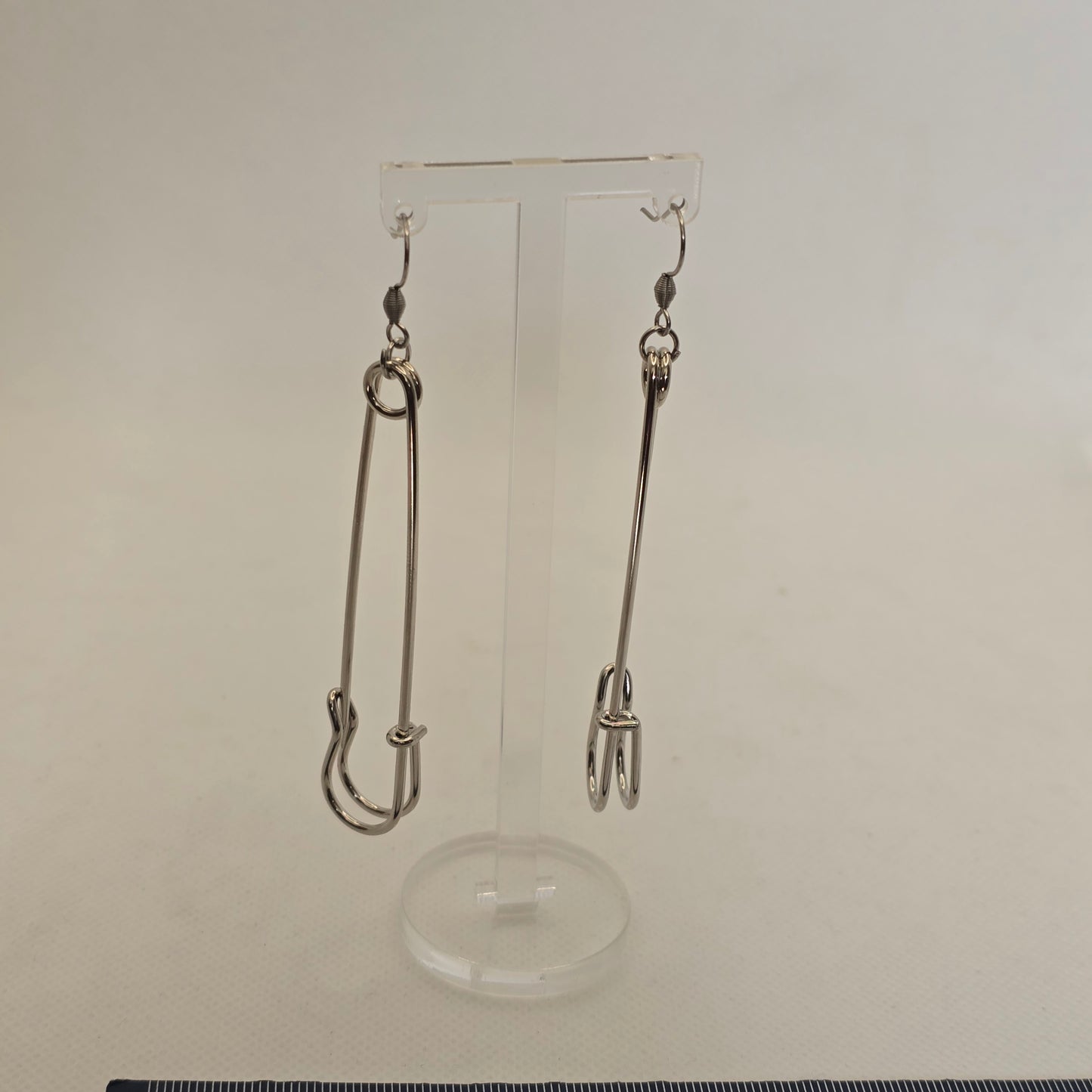 Earrings: Large genuine safety pins