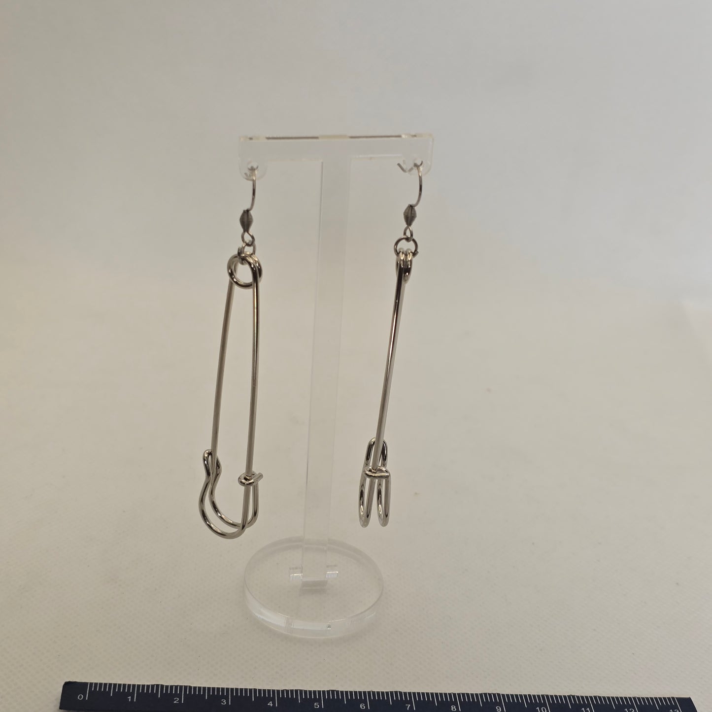 Earrings: Large genuine safety pins
