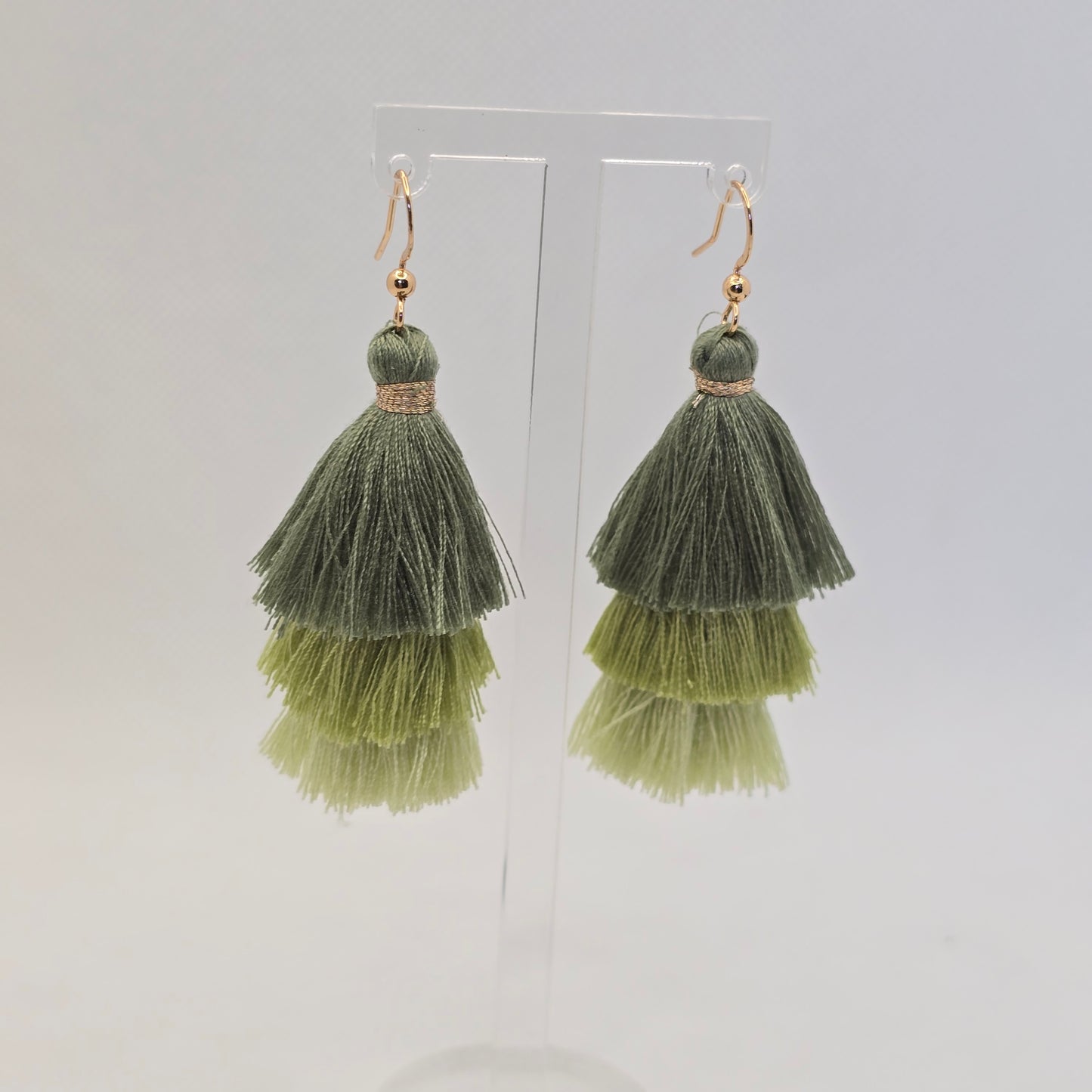 Cotton layered tassel earrings- various colours