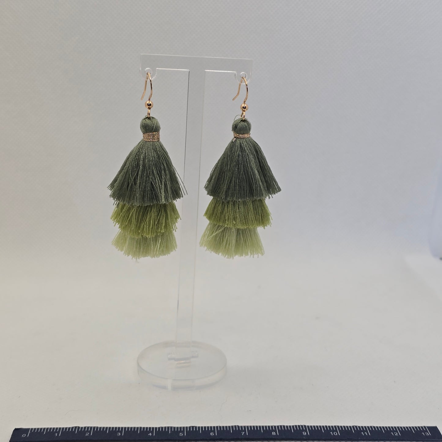 Cotton layered tassel earrings- various colours