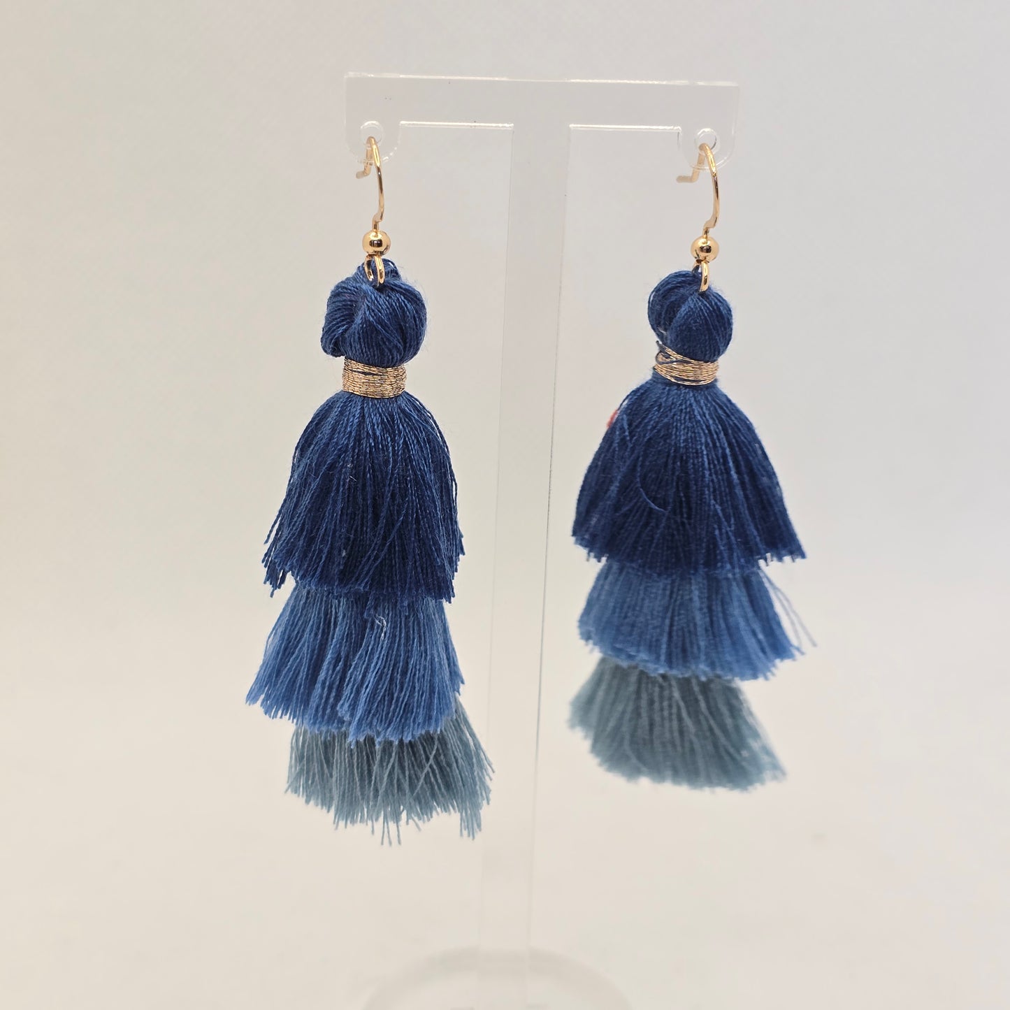 Cotton layered tassel earrings- various colours