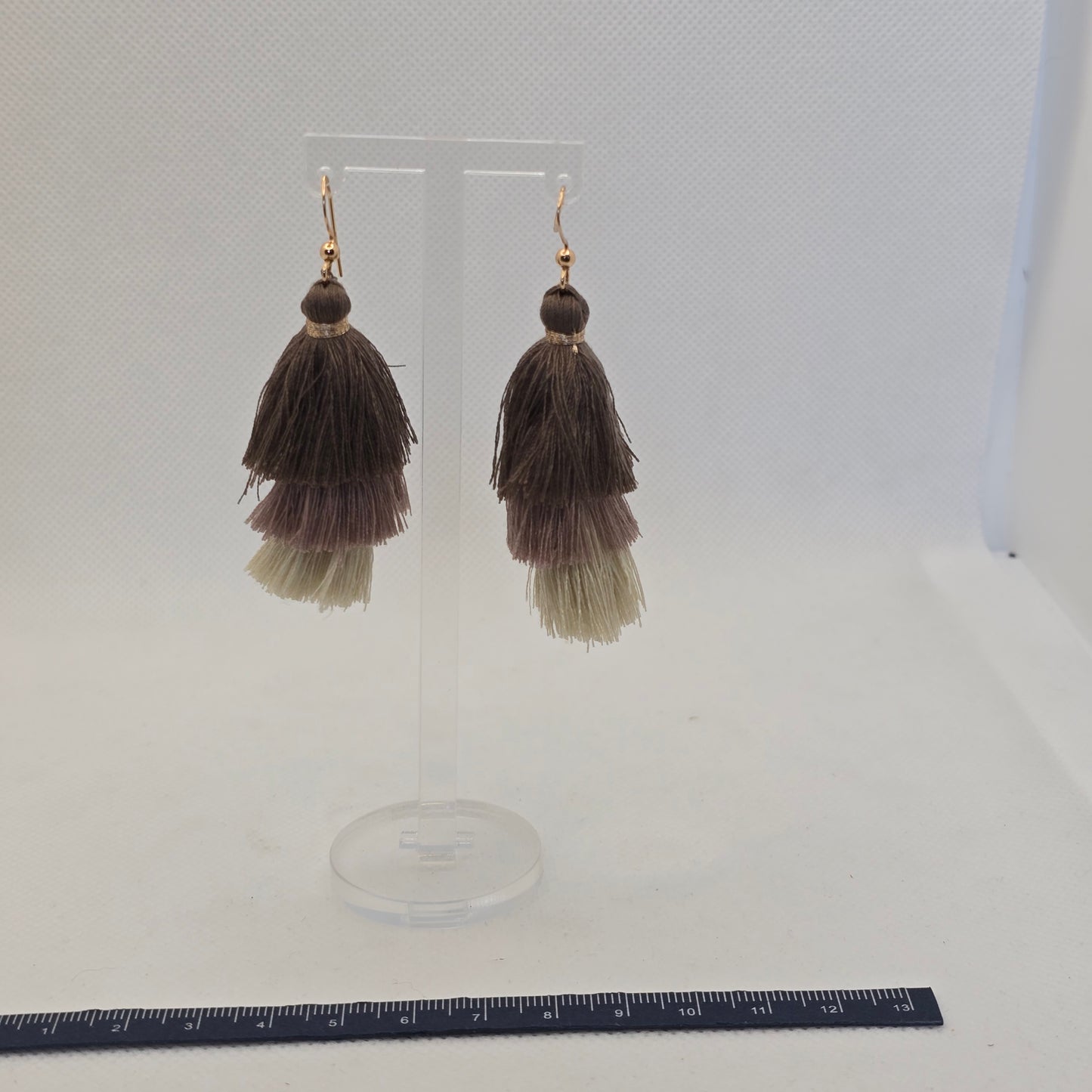 Cotton layered tassel earrings- various colours
