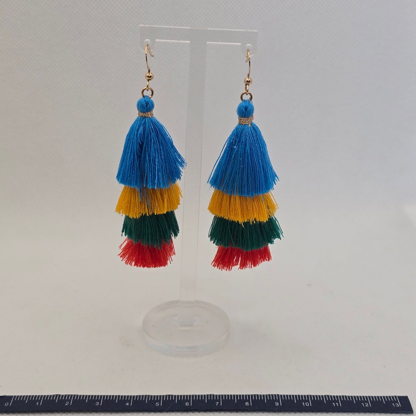 Cotton layered tassel earrings- various colours