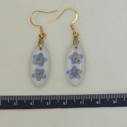 Forget-me-not resin earrings