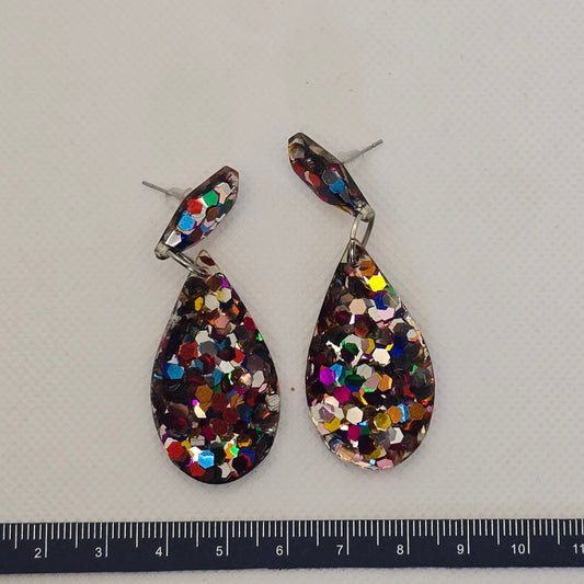 Chunky glitter teardrop earrings