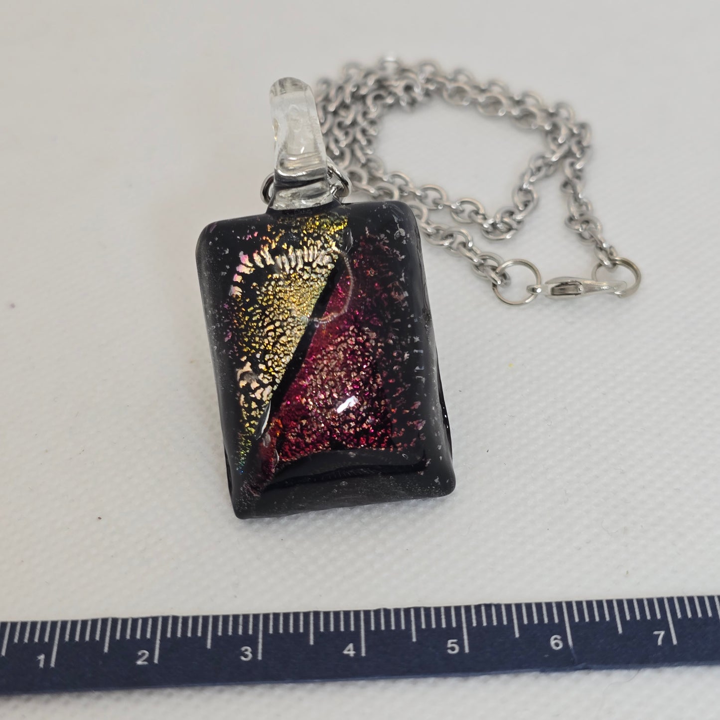 Dichroic glass pendant - rectangle