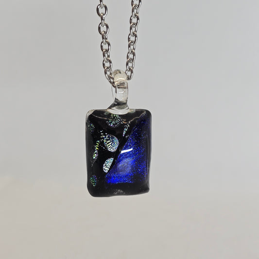 Dichroic glass pendant -  rectangle