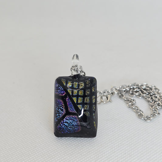 Dichroic glass pendant - rectangle