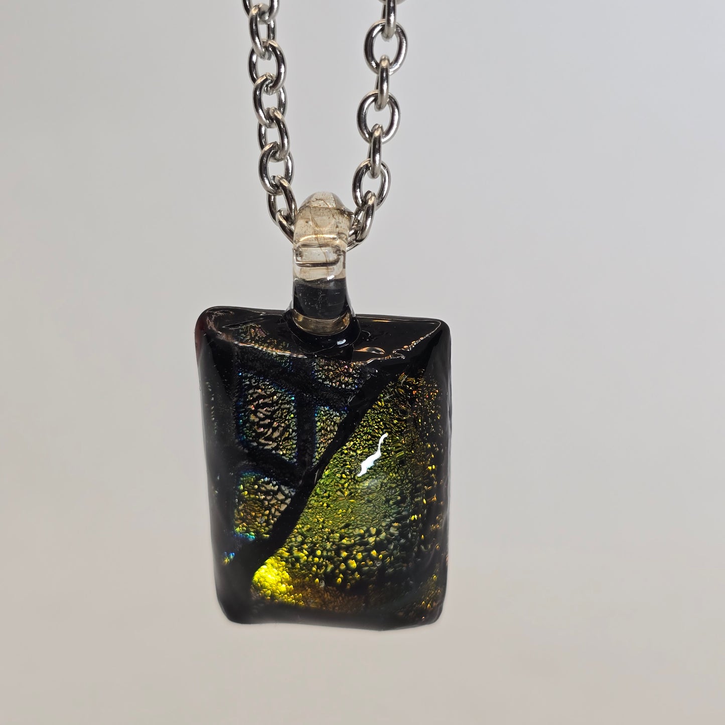 Dichroic glass pendant- rectangle