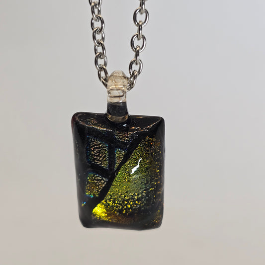 Dichroic glass pendant- rectangle