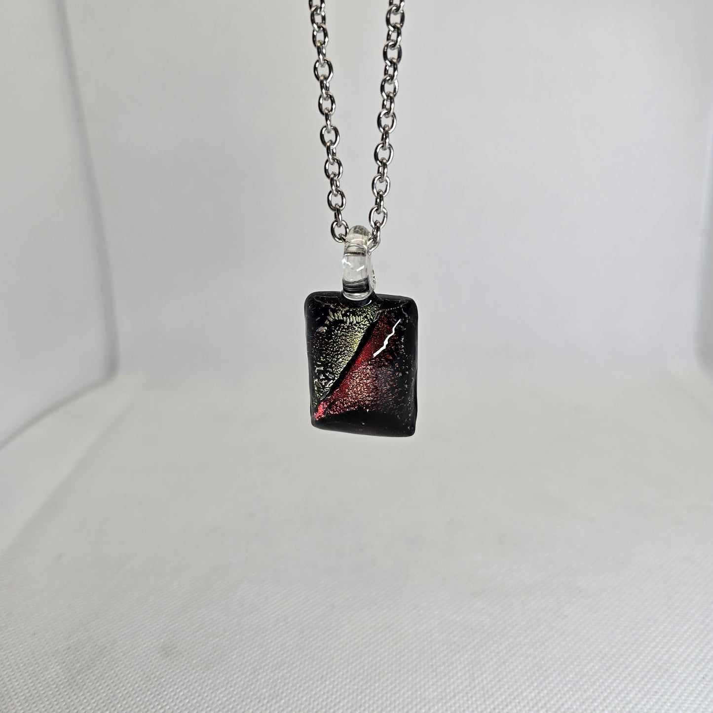 Dichroic glass pendant - rectangle
