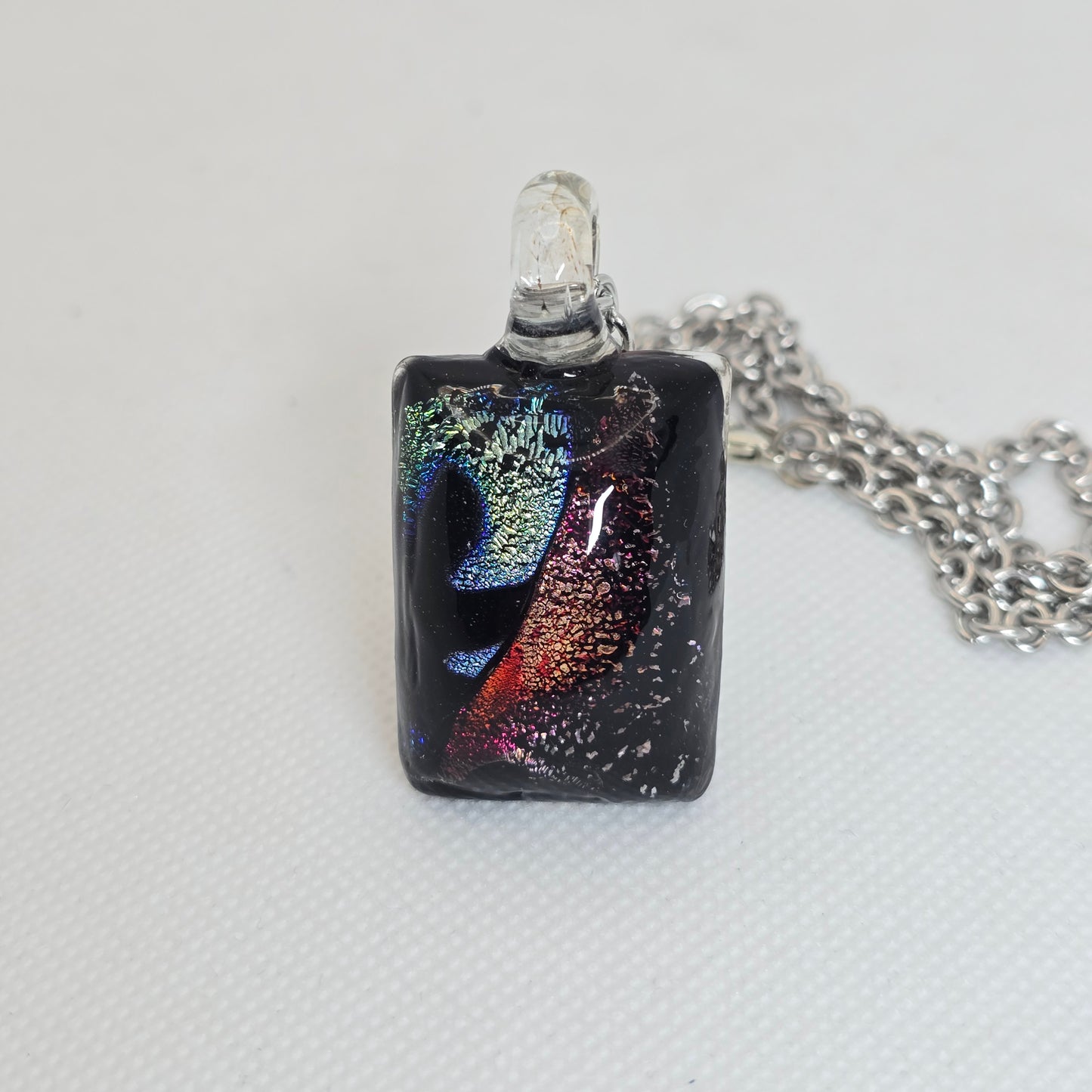 Dichroic glass pendant - rectangle