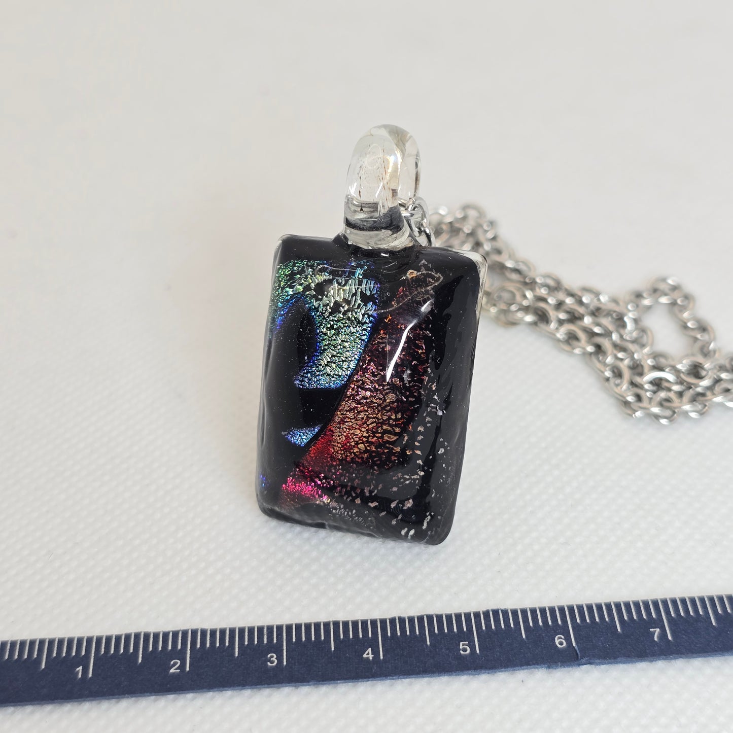 Dichroic glass pendant - rectangle