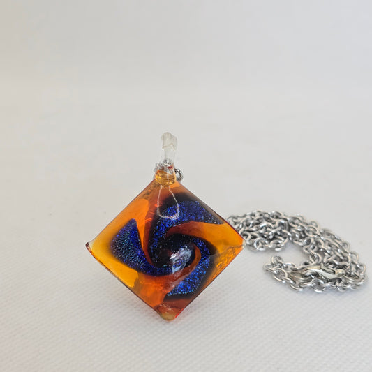 Dichroic glass pendant - square