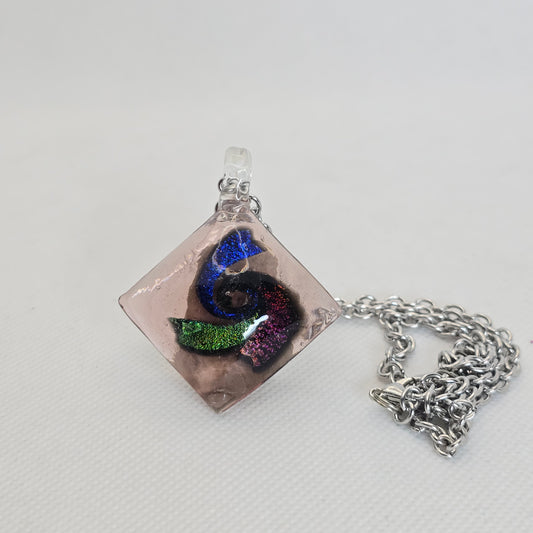 Dichroic glass pendant - square