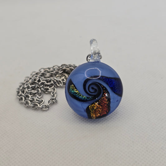 Dichroic glass pendant - round