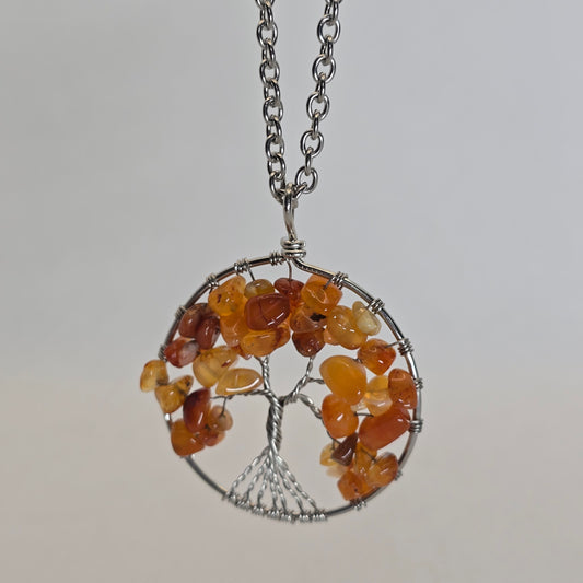 Tree of life pendant necklace - Carnelian