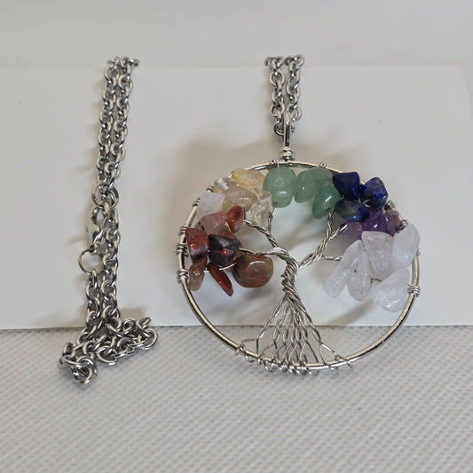 Tree of life pendant necklace - chakras